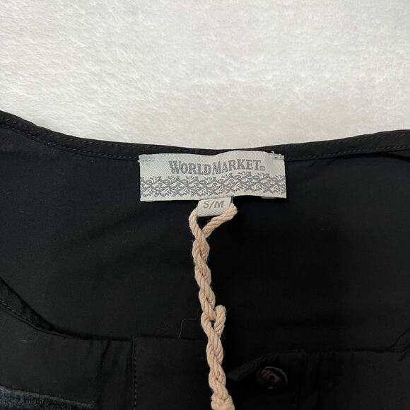 World Market Short Sleeve Embroidered Popover Knee Length Dress Size Small - Picture 4 of 8